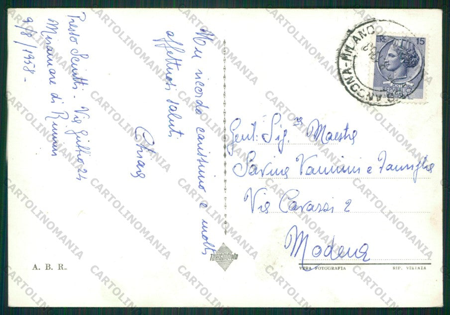 Rimini Miramare di Auto PIEGA Foto FG cartolina KB0735 – retro