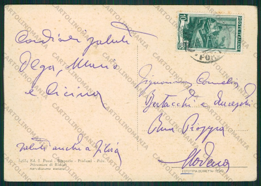 Rimini Miramare di PIEGHE FG cartolina KB0738 – retro