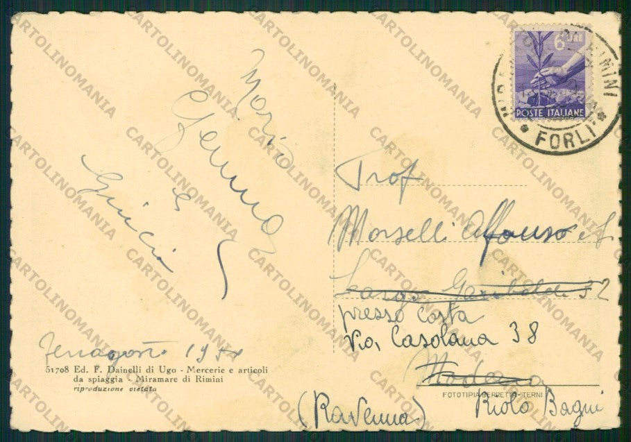 Rimini Miramare di FG cartolina KB0745 – retro