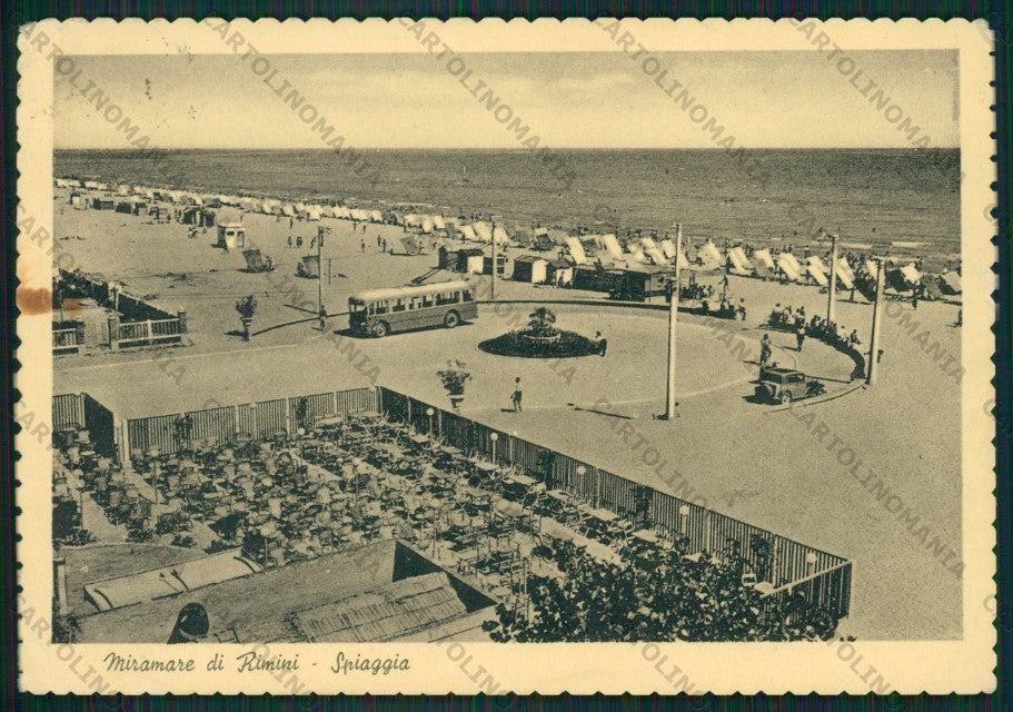Rimini Miramare di Filovia MACCHIA PIEGHINA FG cartolina KB0750 – fronte