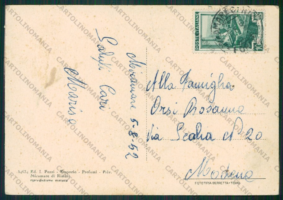 Rimini Miramare di PIEGA FG cartolina KB0754 – retro
