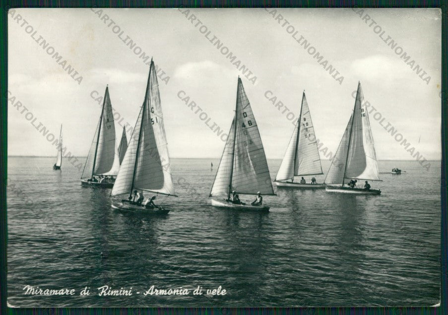 Rimini Miramare di Barche Foto FG cartolina KB0755 – fronte
