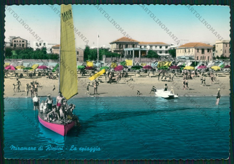 Rimini Miramare di Barca PIEGHE Foto FG cartolina KB0766 – fronte
