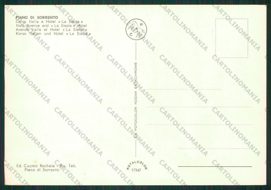 Napoli Piano di Sorrento Auto Foto FG cartolina KB0772 – retro