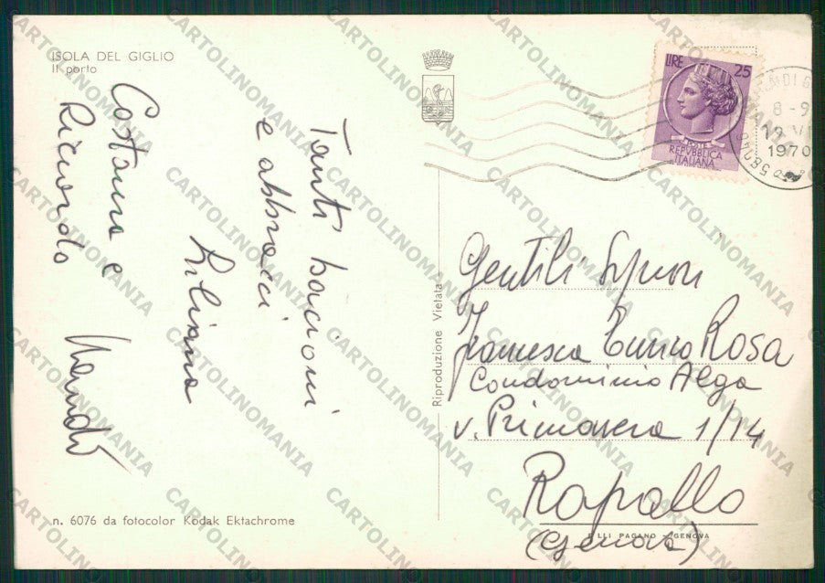 Grosseto Isola del Giglio Barche Foto FG cartolina KB0781 – retro