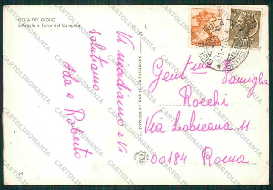 Grosseto Isola del Giglio PIEGHINE Foto FG cartolina KB0785 – retro