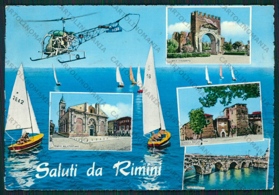 Rimini Città Saluti da Elicottero Foto FG cartolina KB0794 – fronte