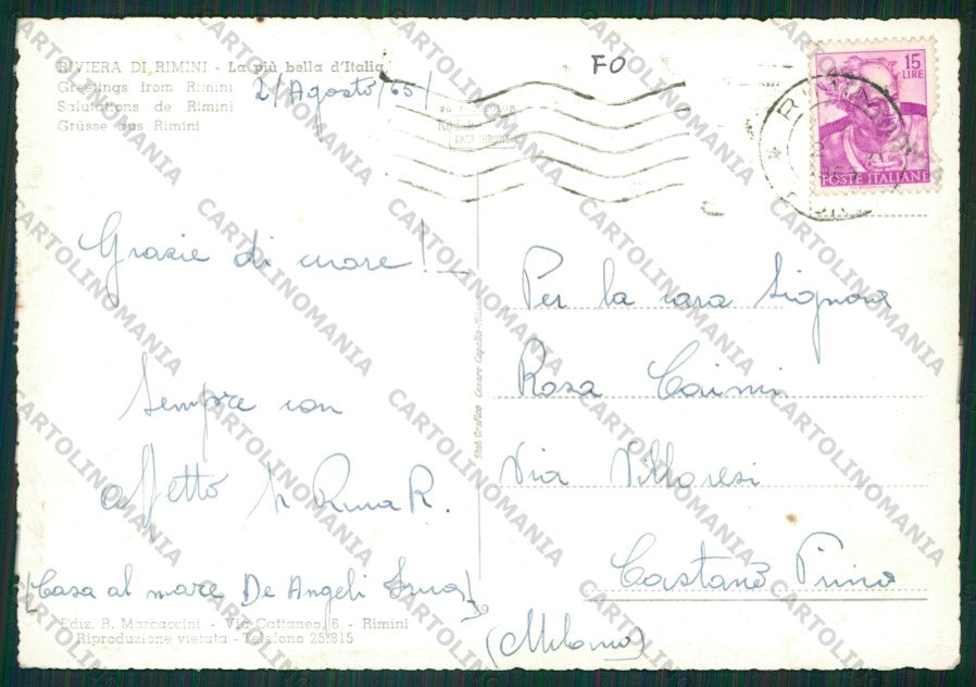 Rimini Città Saluti da Elicottero Foto FG cartolina KB0794 – retro