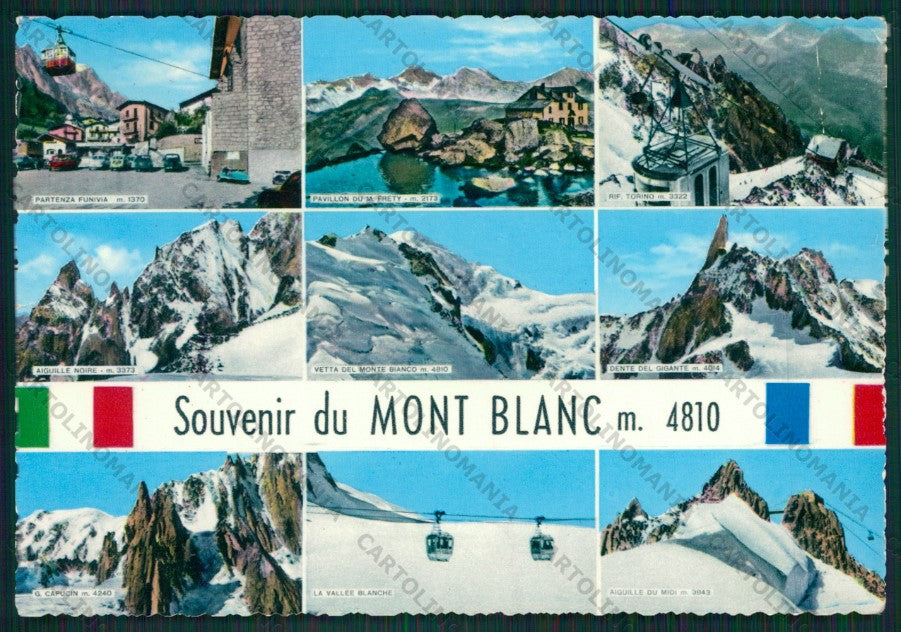 Aosta Courmayeur Monte Bianco Saluti PIEGHE STRAPPINO Foto FG cartolina KB0796 – fronte