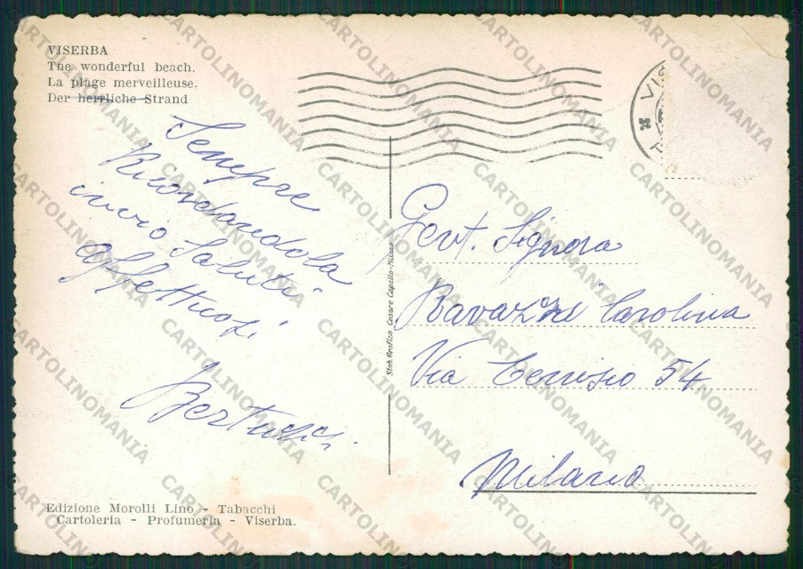 Rimini Viserba PIEGHE FG cartolina KB0827 – retro