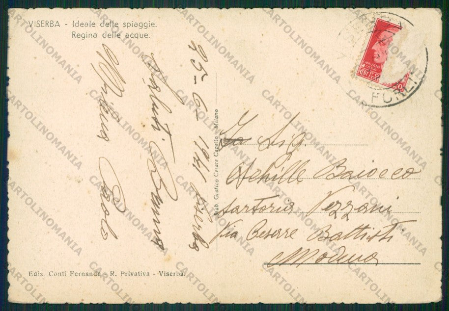 Rimini Viserba PIEGHINE FG cartolina KB0833 – retro
