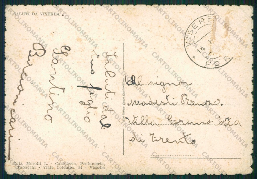 Rimini Viserba PIEGHE FG cartolina KB0836 – retro