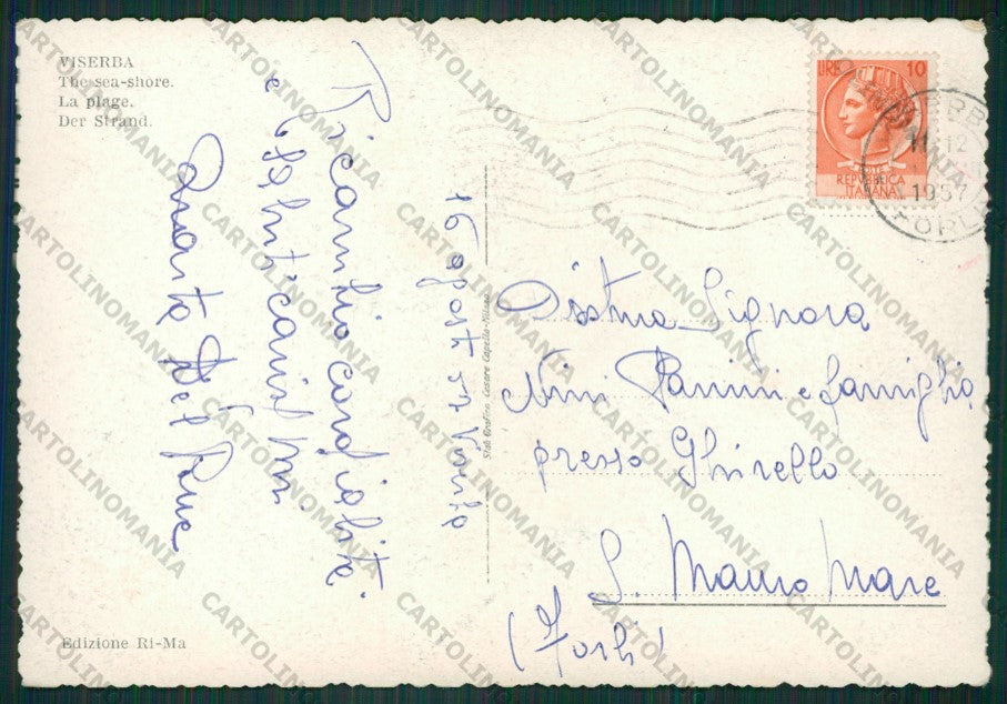 Rimini Viserba FG cartolina KB0837 – retro