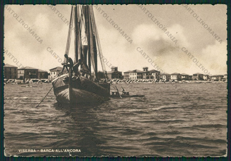 Rimini Viserba Barca PIEGHE FG cartolina KB0866 – fronte