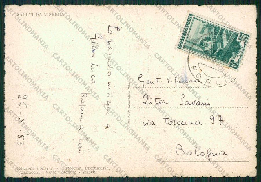 Rimini Viserba Barca PIEGHE FG cartolina KB0866 – retro