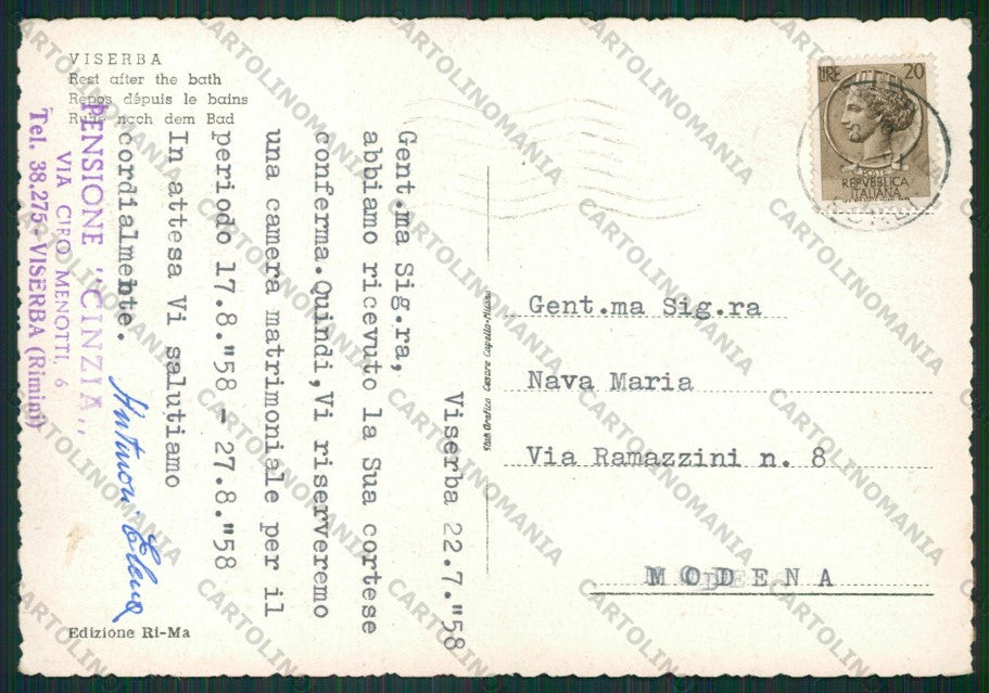 Rimini Viserba PIEGHINE FG cartolina KB0875 – retro