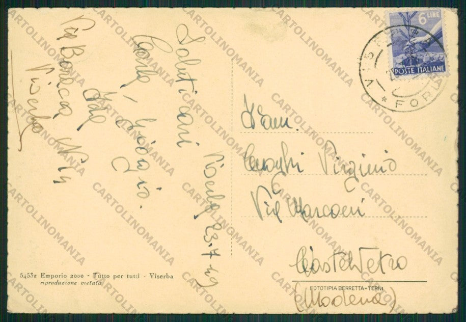 Rimini Viserba PIEGHINA FG cartolina KB0879 – retro