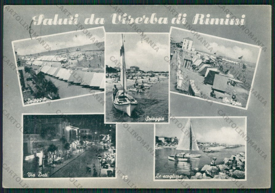 Rimini Viserba Saluti da FG cartolina KB0887 – fronte