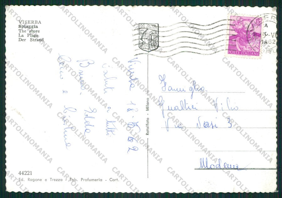 Rimini Viserba PIEGHE Foto FG cartolina KB0891 – retro