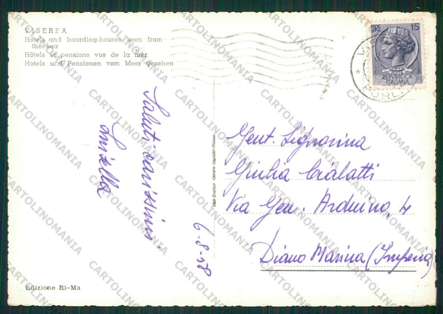 Rimini Viserba PIEGHINA Foto FG cartolina KB0901 – retro