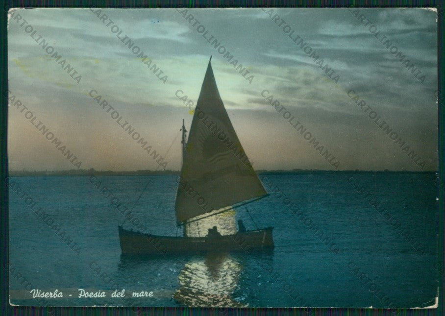 Rimini Viserba Barca PIEGHINE Foto FG cartolina KB0904 – fronte