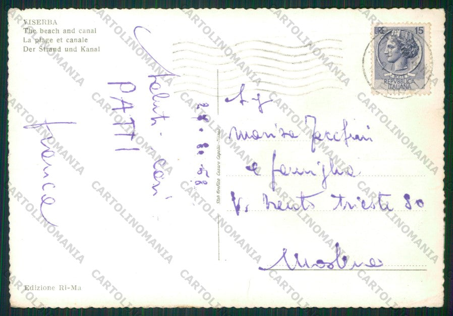 Rimini Viserba PIEGHINA Foto FG cartolina KB0909 – retro
