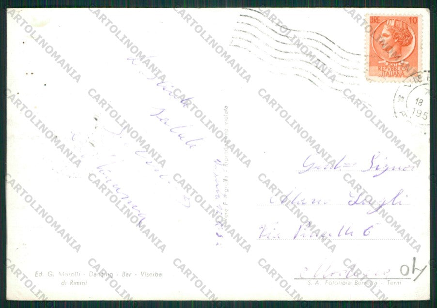 Rimini Viserba PIEGHINA Foto FG cartolina KB0934 – retro