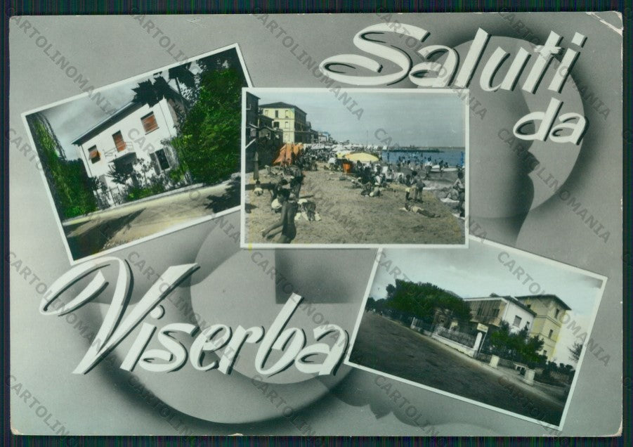Rimini Viserba Saluti da PIEGA Foto FG cartolina KB0947 – fronte