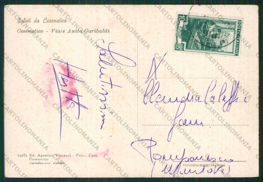 Forlì Cesenatico PIEGA FG cartolina KB0958 – retro