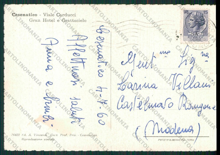 Forlì Cesenatico Auto PIEGHINA FG cartolina KB0963 – retro