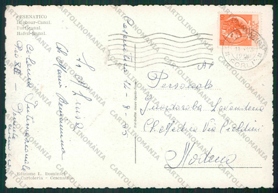 Forlì Cesenatico Porto Canale FG cartolina KB0978 – retro