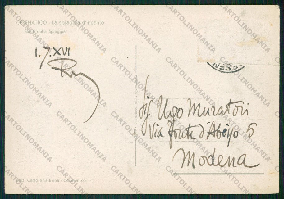 Forlì Cesenatico PIEGHE ABRASA FG cartolina KB0983 – retro