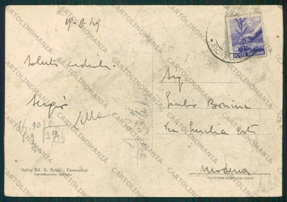 Forlì Cesenatico MACCHIE PIEGHE FG cartolina KB0985 – retro
