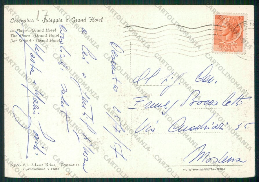 Forlì Cesenatico FG cartolina KB0988 – retro