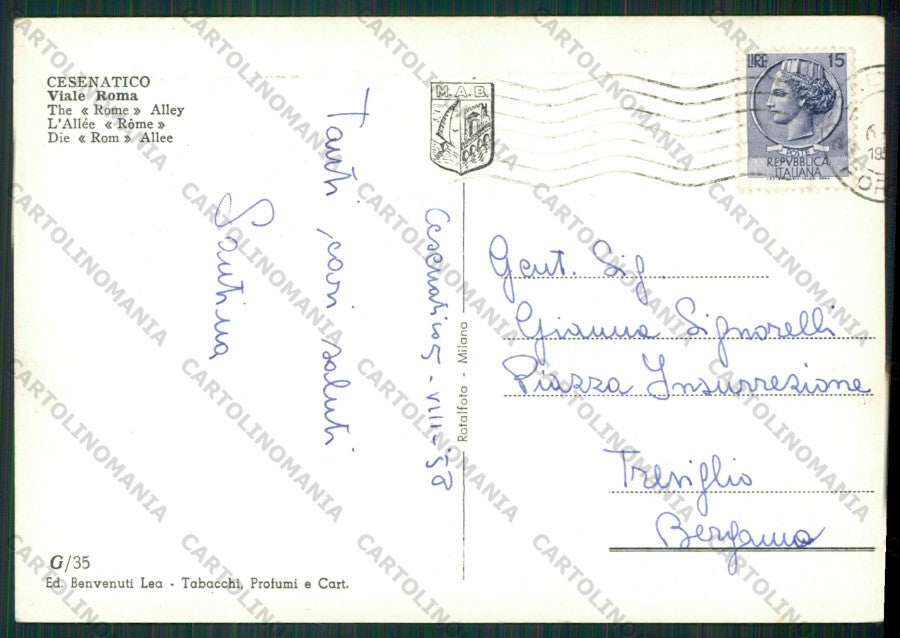 Forlì Cesenatico Auto PIEGA Foto FG cartolina KB0999 – retro