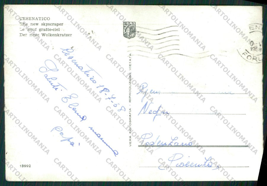 Forlì Cesenatico Auto PIEGA Foto FG cartolina KB1004 – retro