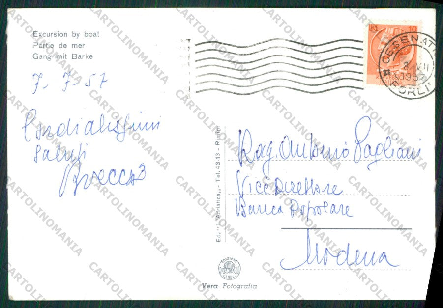 Forlì Cesenatico Barca Foto FG cartolina KB1030 – retro