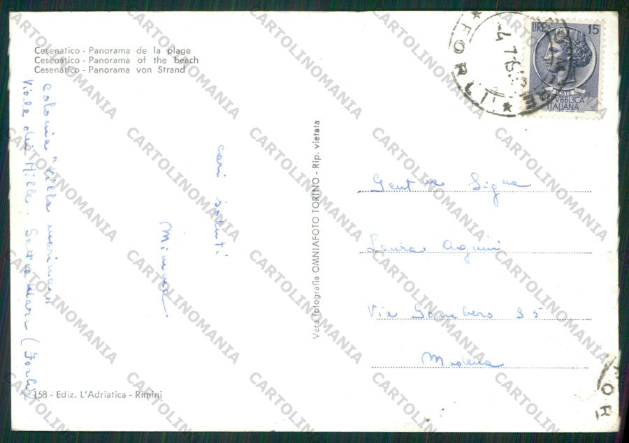 Forlì Cesenatico PIEGHINE Foto FG cartolina KB1035 – retro