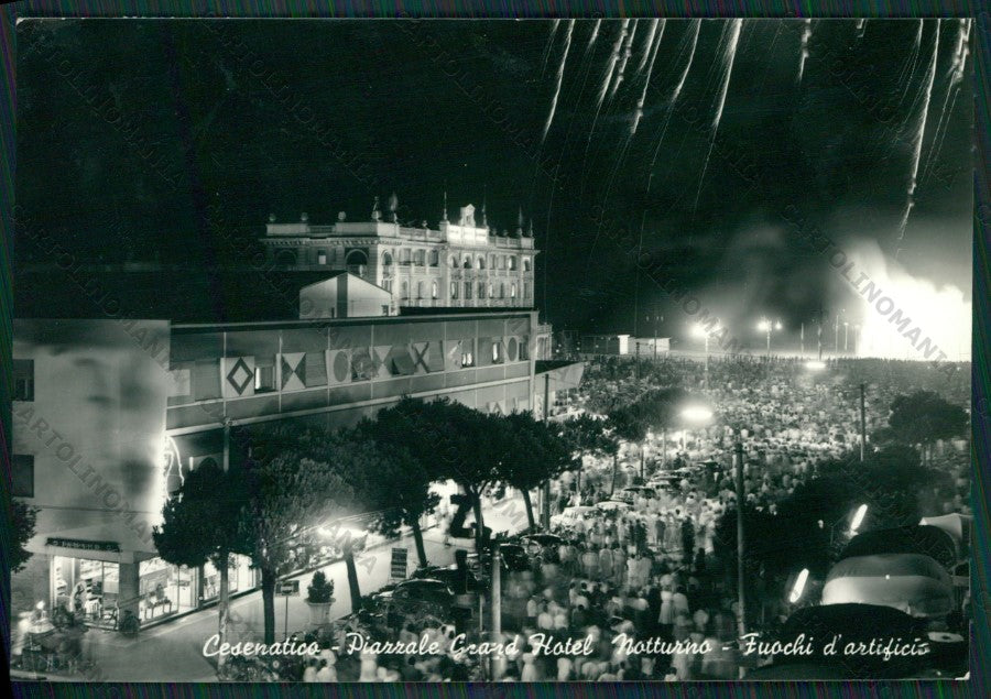 Forlì Cesenatico Fuochi Artificio PIEGHINE Foto FG cartolina KB1037 – fronte