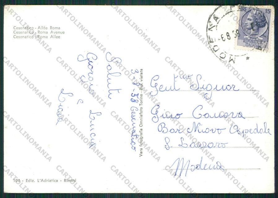 Forlì Cesenatico Vespa Foto FG cartolina KB1052 – retro