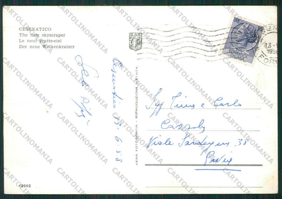Forlì Cesenatico Auto MACCHIA Foto FG cartolina KB1054 – retro