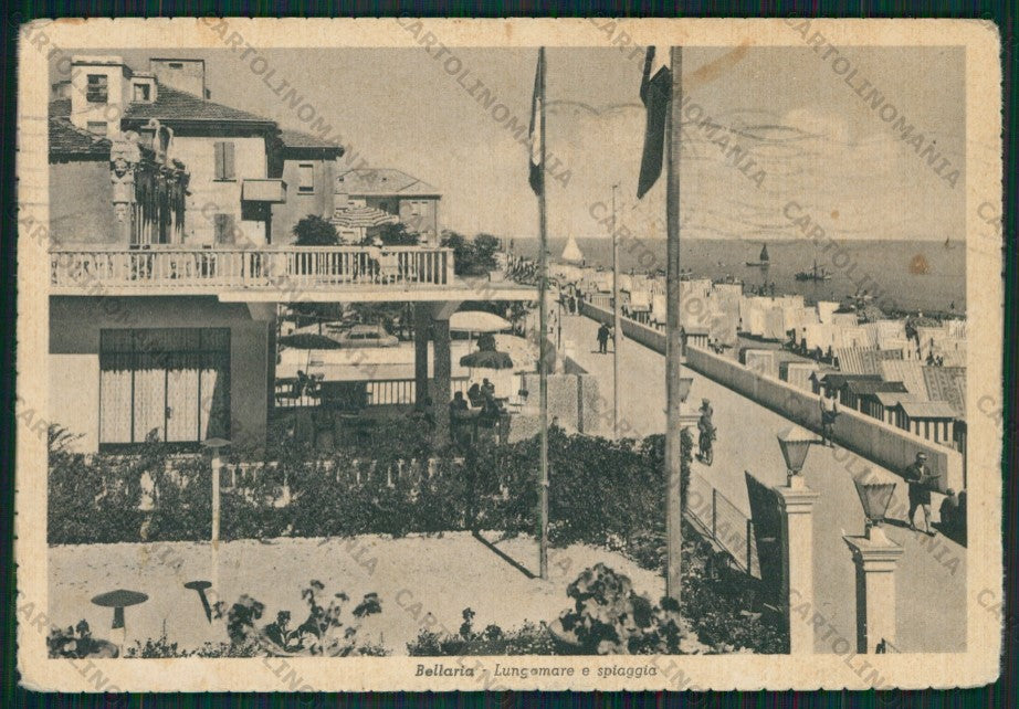 Rimini Bellaria PIEGHE FG cartolina KB1065 – fronte