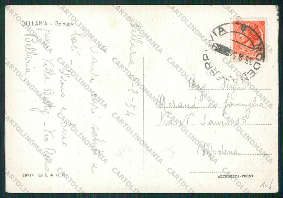 Rimini Bellaria FG cartolina KB1066 – retro