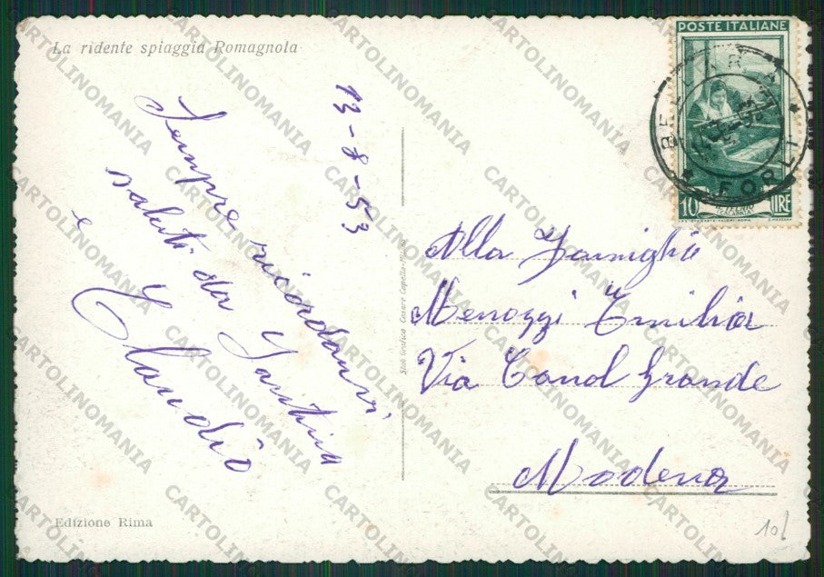 Rimini Bellaria Barca ABRASA FG cartolina KB1067 – retro