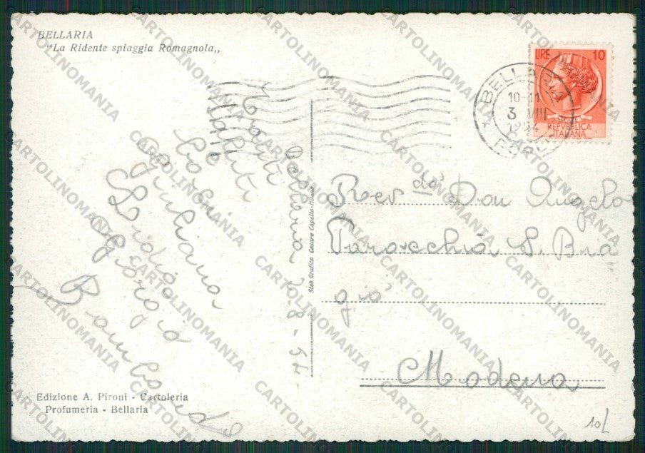 Rimini Bellaria FG cartolina KB1069 – retro