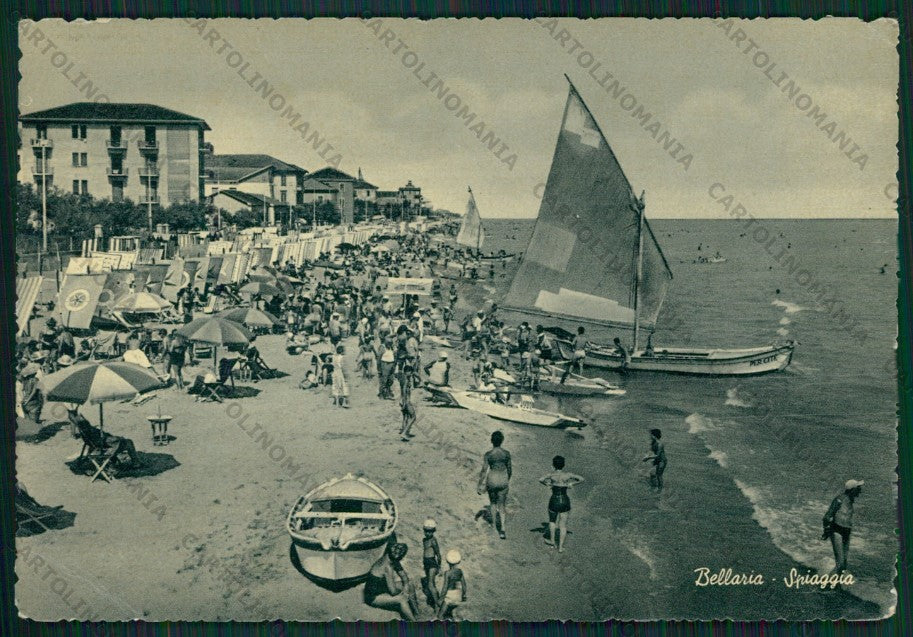 Rimini Bellaria PIEGA FG cartolina KB1076 – fronte
