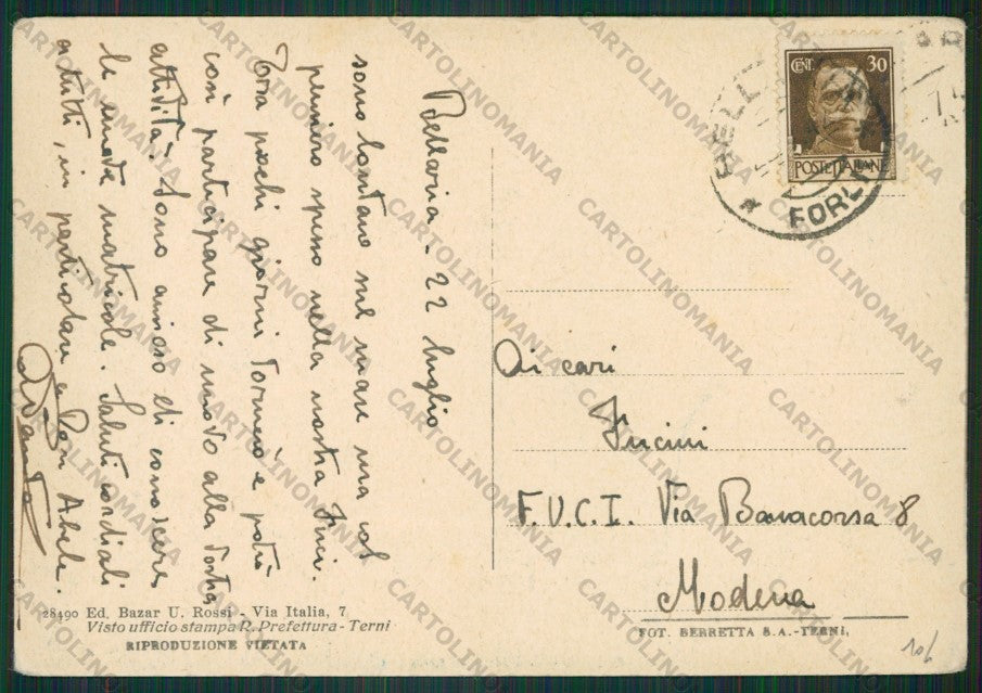 Rimini Bellaria FG cartolina KB1079 – retro