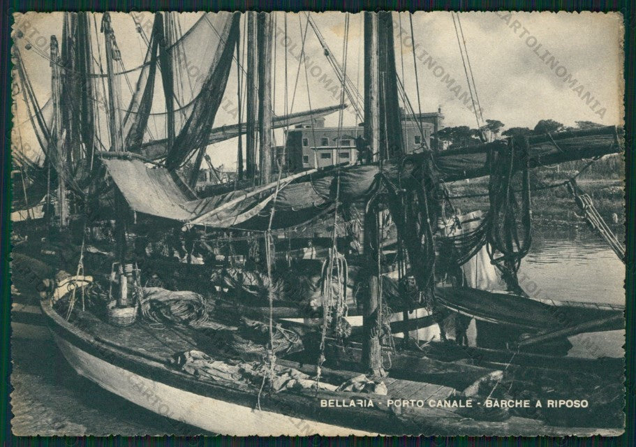 Rimini Bellaria Porto Canale PIEGA FG cartolina KB1086 – fronte