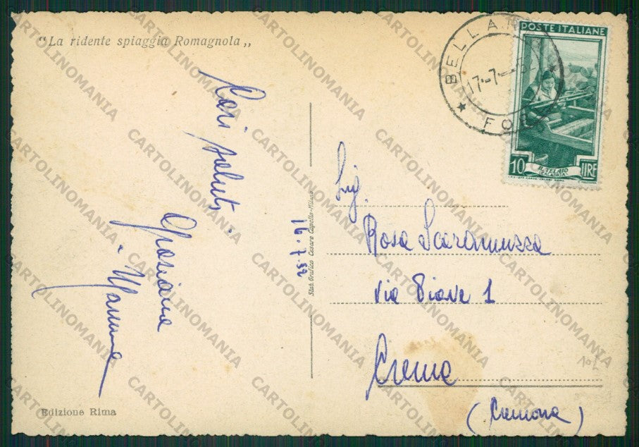 Rimini Bellaria FG cartolina KB1088 – retro