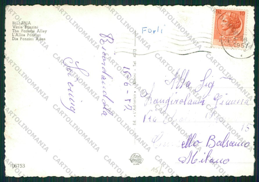 Rimini Bellaria Auto Foto FG cartolina KB1094 – retro